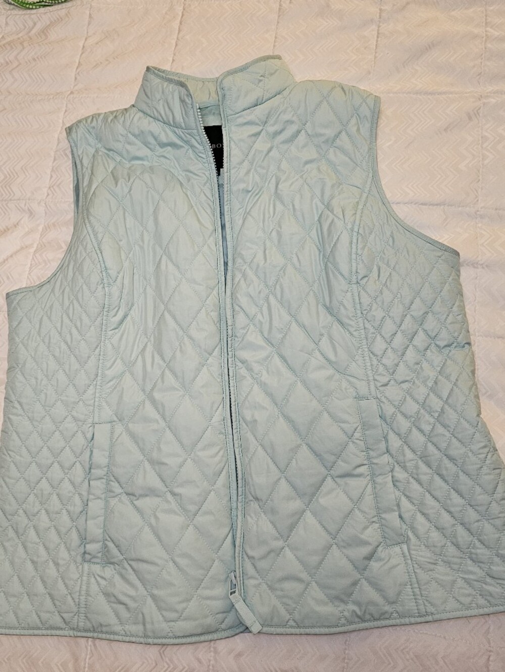 Diamond Quilted Vest Light Mint Blue Sz XL
